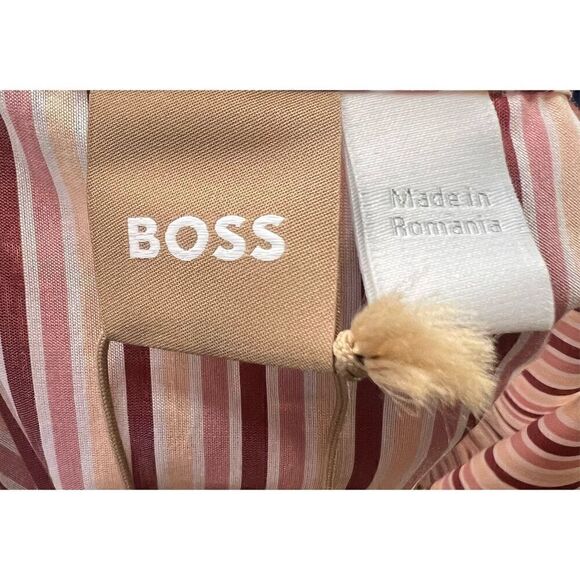 BOSS Datecara Striped Tiered Midi Dress in Stripes NWT Size 6 - Picture 6 of 9